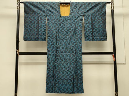 平和屋着物＃道行コート　単衣　花唐草文　ロング丈　正絹　逸品　CABL3041in