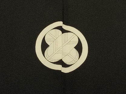 平和屋着物＃男性　羽織　黒紋付き　正絹　逸品　CABL3051in