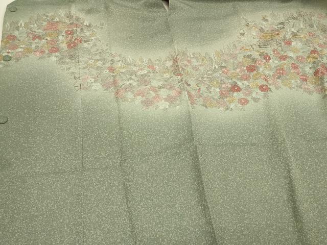 平和屋着物＃道行コート　総刺繍　風景草花文　暈し染め　正絹　逸品　CABL3053in