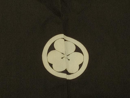 平和屋着物＃男性　長羽織　黒紋付き　正絹　逸品　CABL3059in