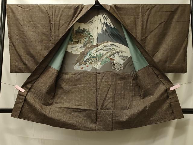 平和屋着物＃男性　男柄の最高峰　西郷柄　西郷絣　本場大島紬　長羽織　正絹　逸品　CABL3067in
