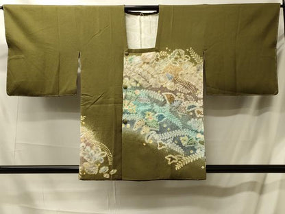 平和屋着物＃道行コート　絞り　辻が花　金銀彩　正絹　逸品　未使用　CABL3068in
