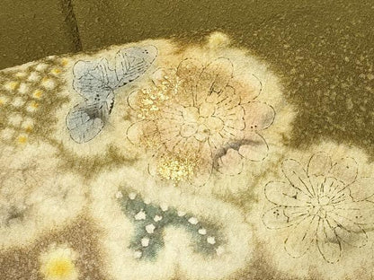 平和屋着物＃道行コート　絞り　辻が花　金銀彩　正絹　逸品　未使用　CABL3068in