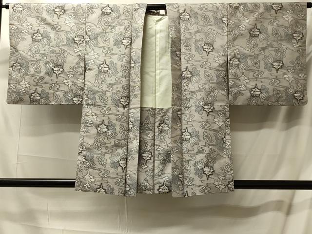 平和屋着物＃本場染大島紬　羽織　総絣　流水風景文　正絹　逸品　CABL3069in