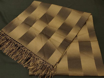 平和屋着物＃本場染大島紬　道中着　市松文様　ショール付き　ロング丈　正絹　逸品　CABL3071in