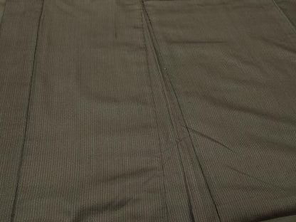 平和屋着物＃男性　長羽織　紬地　縞　黒地　正絹　逸品　CABL3072in