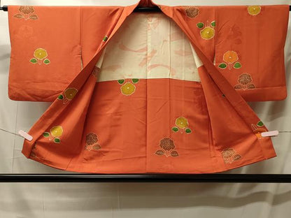 平和屋着物＃羽織　絞り　地紋起こし　草花文　正絹　逸品　CABL3073in