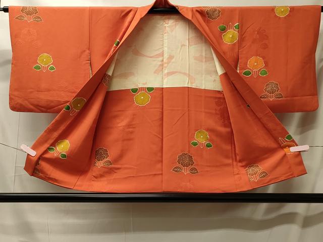 平和屋着物＃羽織　絞り　地紋起こし　草花文　正絹　逸品　CABL3073in