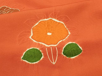 平和屋着物＃羽織　絞り　地紋起こし　草花文　正絹　逸品　CABL3073in