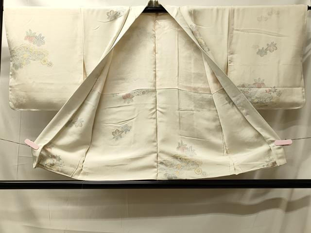 平和屋着物＃羽織　寿光織　雲取り草花文　金糸　正絹　逸品　CABL3076in
