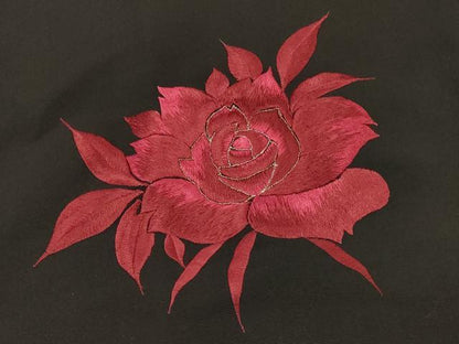 平和屋着物＃羽織　総刺繍　草花文　黒地　銀糸　正絹　逸品　CABL3079in