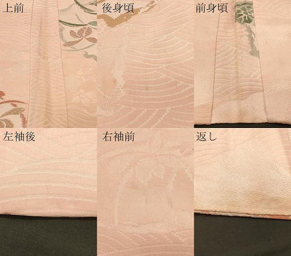 平和屋着物＃長羽織　寿光織　流水花文　銀糸　正絹　逸品　CABL3081in