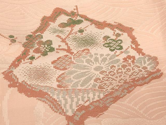 平和屋着物＃長羽織　寿光織　流水花文　銀糸　正絹　逸品　CABL3081in