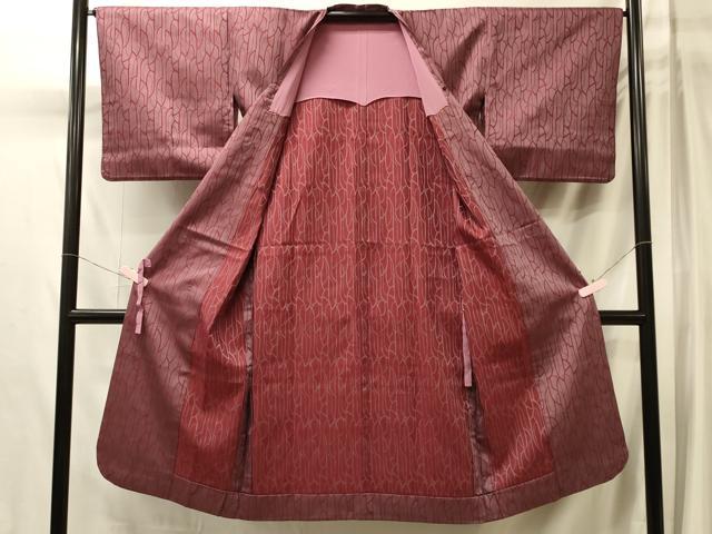 平和屋着物＃道行コート　雨コート　単衣　抽象文様　さんび謹製　ロング丈　洗える着物　CABL3082in