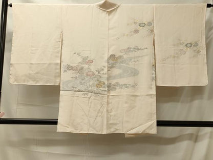 平和屋着物＃羽織　寿光織　流水草花文　金銀糸　正絹　逸品　CABL3086in