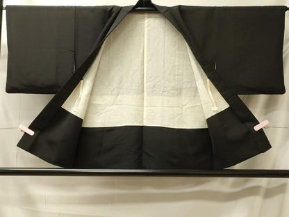 平和屋着物＃羽織　孔雀文　黒地　金彩　正絹　逸品　CABL3088in