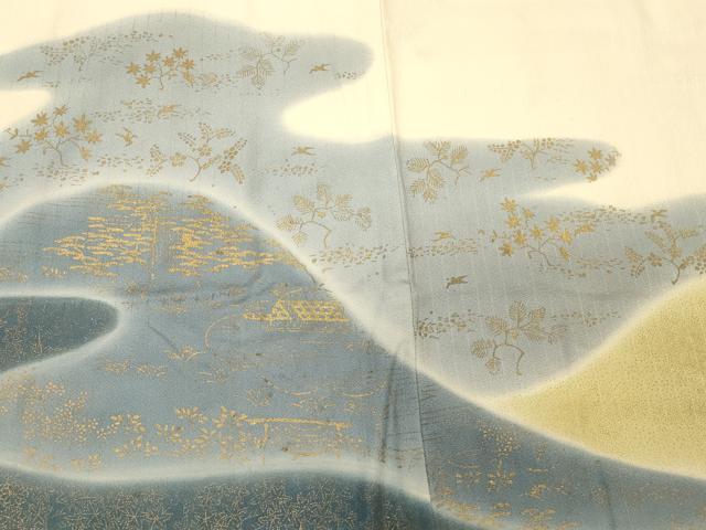 平和屋着物＃羽織　霞鳥風景文　金彩　正絹　逸品　CABL3096in