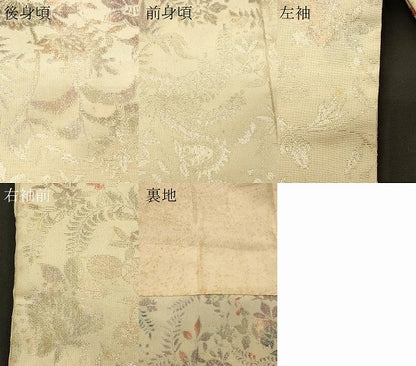 平和屋着物＃羽織　寿光織　草花文　銀糸　正絹　逸品　CABL3099in