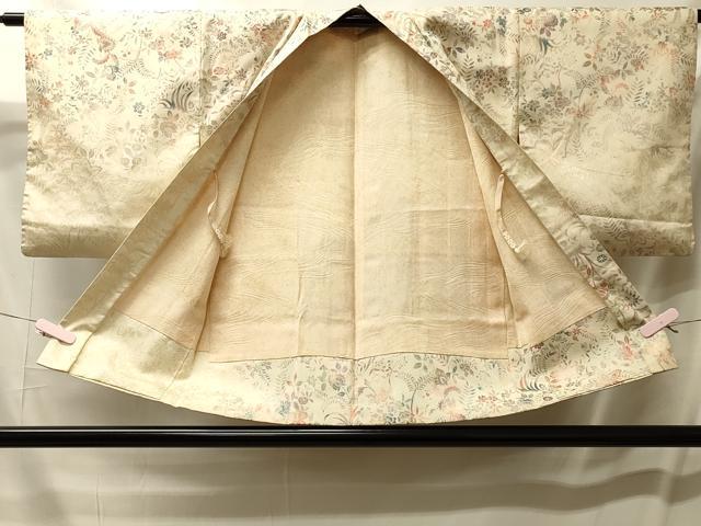 平和屋着物＃羽織　寿光織　草花文　銀糸　正絹　逸品　CABL3099in