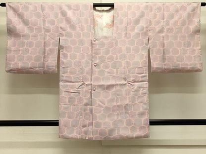 平和屋着物＃道行コート　地紋起こし　亀甲吉祥花文　正絹　逸品　CABL3123in