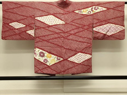 平和屋着物＃羽織　絞り　青海波菊唐草文　正絹　逸品　CABL3124in