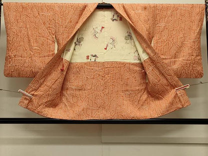 平和屋着物＃羽織　総絞り　幾何学文様　正絹　逸品　CABL3126in
