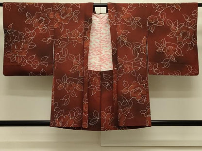 平和屋着物＃羽織　草花文　暈し染め　正絹　逸品　CABL3129in