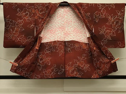 平和屋着物＃羽織　草花文　暈し染め　正絹　逸品　CABL3129in