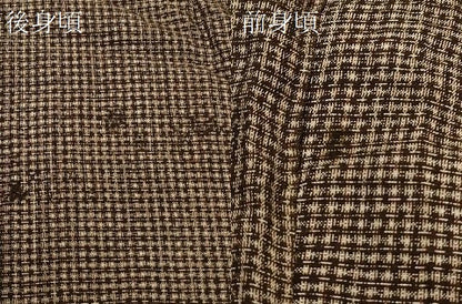 平和屋着物＃男性　長羽織　紬地　格子　正絹　逸品　CABL3133in