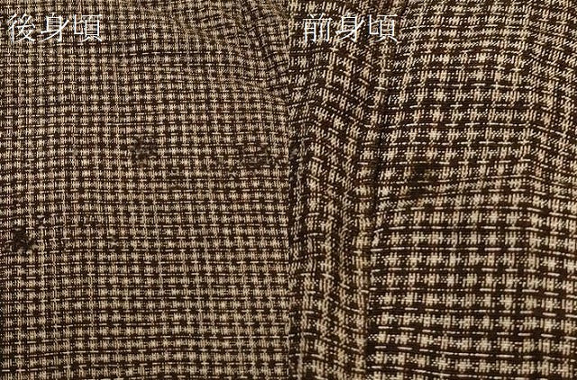 平和屋着物＃男性　長羽織　紬地　格子　正絹　逸品　CABL3133in