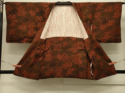 平和屋着物＃道行コート　枝葉文　正絹　逸品　未使用　CABL3135in
