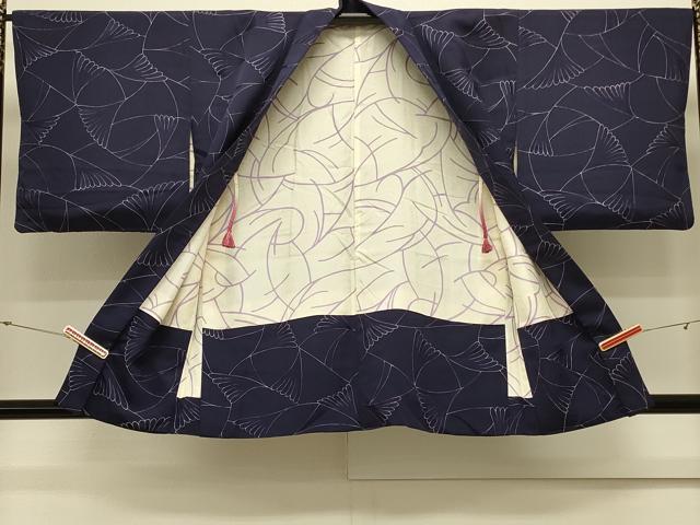 平和屋着物＃羽織　地紋起こし　葉づくし　正絹　逸品　CABL3136in
