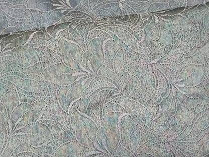 平和屋着物＃道中着　総刺繍　単衣　草花文　暈し染め　ロング丈　正絹　逸品　CABL3141in