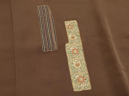 平和屋着物＃道行コート　総刺繍　短冊花文　金糸　正絹　逸品　未使用　CABL3142in