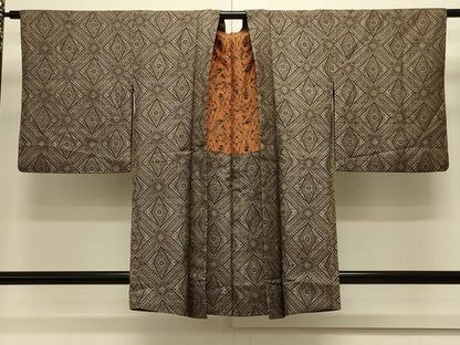 平和屋着物＃本場大島紬　龍郷絣　羽織　幾何学文様　正絹　逸品　CABL3143in