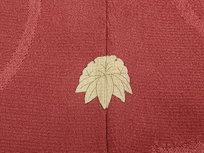 平和屋着物＃長羽織　色無地　鏡裏宝尽くし花地紋　紅鳶色　正絹　逸品　CABL3145in