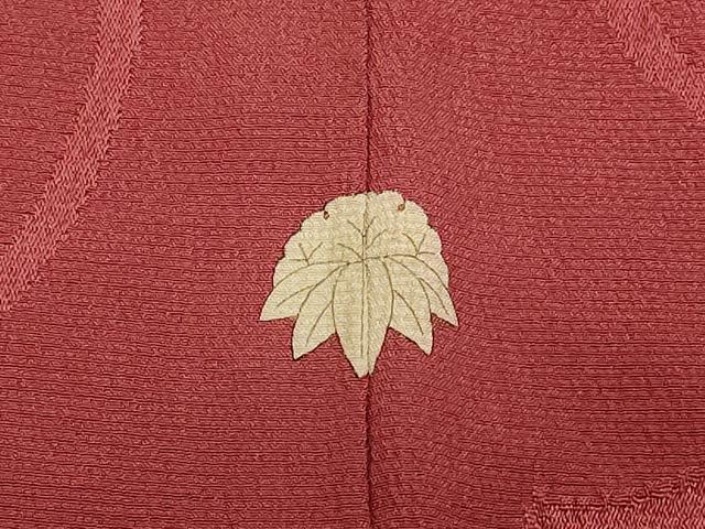 平和屋着物＃長羽織　色無地　鏡裏宝尽くし花地紋　紅鳶色　正絹　逸品　CABL3145in