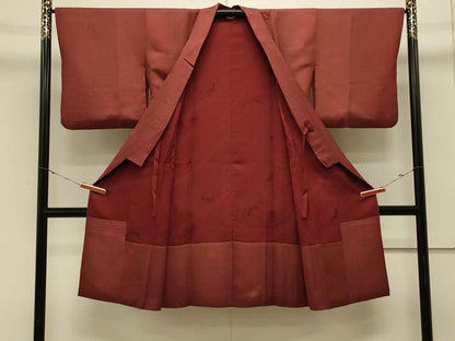 平和屋着物＃道中着　霞蔦の葉地紋　暈し染め　ロング丈　正絹　逸品　CABL3148in