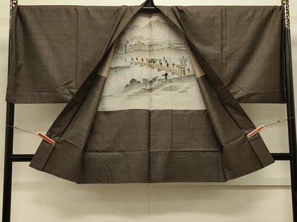 平和屋着物＃男性　本場大島紬　羽織　100亀甲　総詰め　キングサイズ　正絹　逸品　CABL3152in