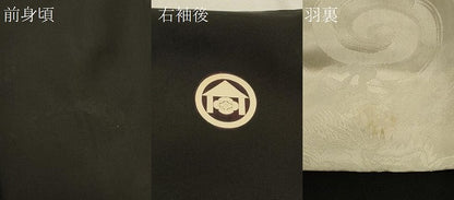 平和屋着物＃男性　長羽織　黒紋付き　正絹　逸品　CABL3154in