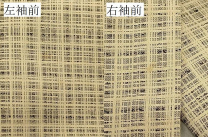 平和屋着物＃羽織　お召地　単衣　格子　金糸　正絹　逸品　CABL3161in