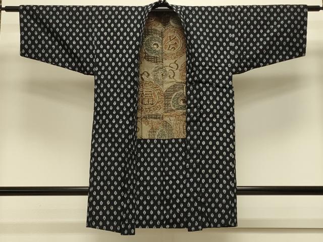 平和屋着物＃久留米絣　長羽織　絣文様　綿　逸品　CABL3164in