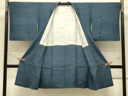 平和屋着物＃道行コート　霞横段文　暈し染め　ロング丈　正絹　逸品　未使用　CABL3166in