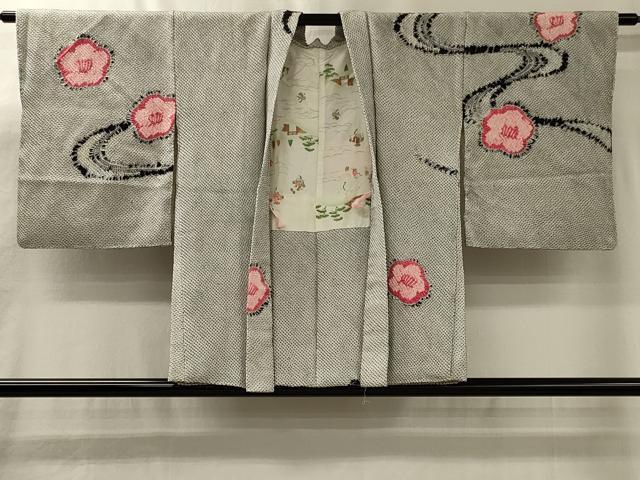 平和屋着物＃羽織　総絞り　流水舞梅文　正絹　逸品　CABL3182in