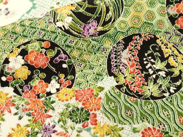 平和屋着物■上質な小紋　松竹梅　色紙草花丸文　正絹　逸品　CABL3209ev