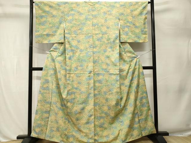 平和屋着物■上質な紬　草花文　正絹　逸品　CABL3211ev