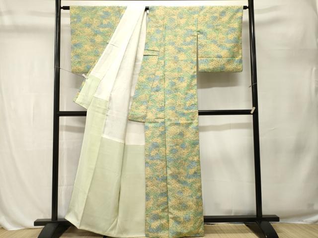 平和屋着物■上質な紬　草花文　正絹　逸品　CABL3211ev