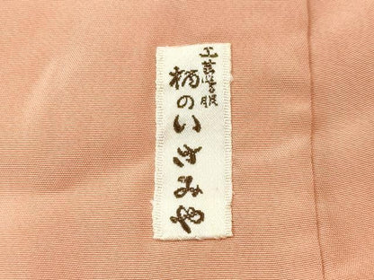 平和屋着物■上質な小紋　型染め　流水菊花文　鬼しぼ縮緬　正絹　逸品　CABL3215ev