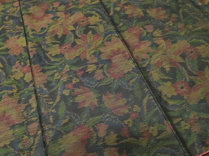 平和屋着物■本場大島紬　更紗草花文　正絹　逸品　CABL3221ev
