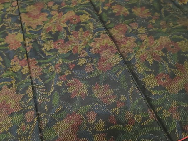 平和屋着物■本場大島紬　更紗草花文　正絹　逸品　CABL3221ev